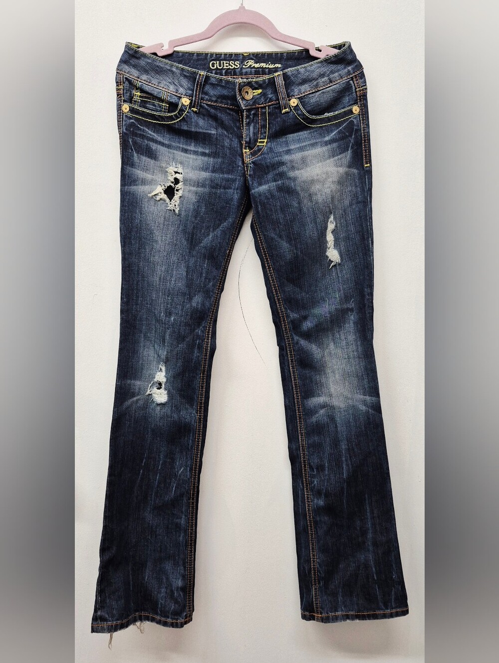 Guess Premium Daredevil Bootcut Distressed Y2k Jeans Size 27